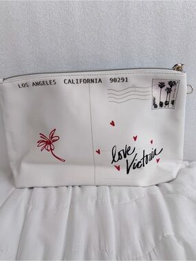 Victoria's Secret White Cosmetic Pouch